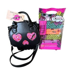 NWT Betsey Johnson Colorful Facial Wipes and Halloween Betsy skull purse!